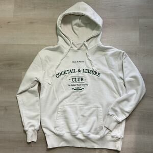 Los Sundays Tequila Cocktail and Leisure Club Hoodie White and Green Medium